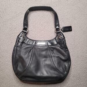 Coach Soho Handbag Black Leather Hobo Shoulder Top Handles Zip Slouchy